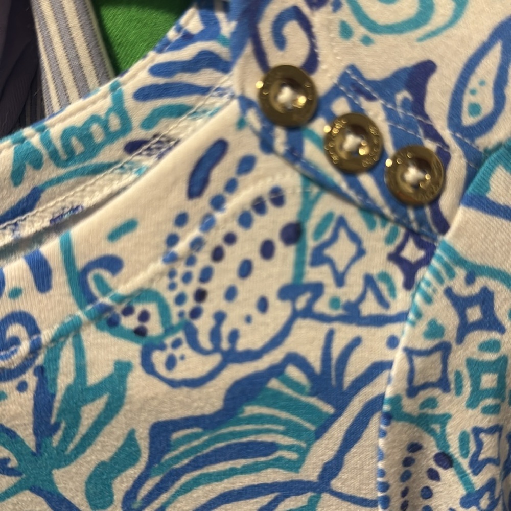 Lilly Pulitzer Sophie Shift Dress Lucky Trunks Blue White Small - Picture 10 of 10